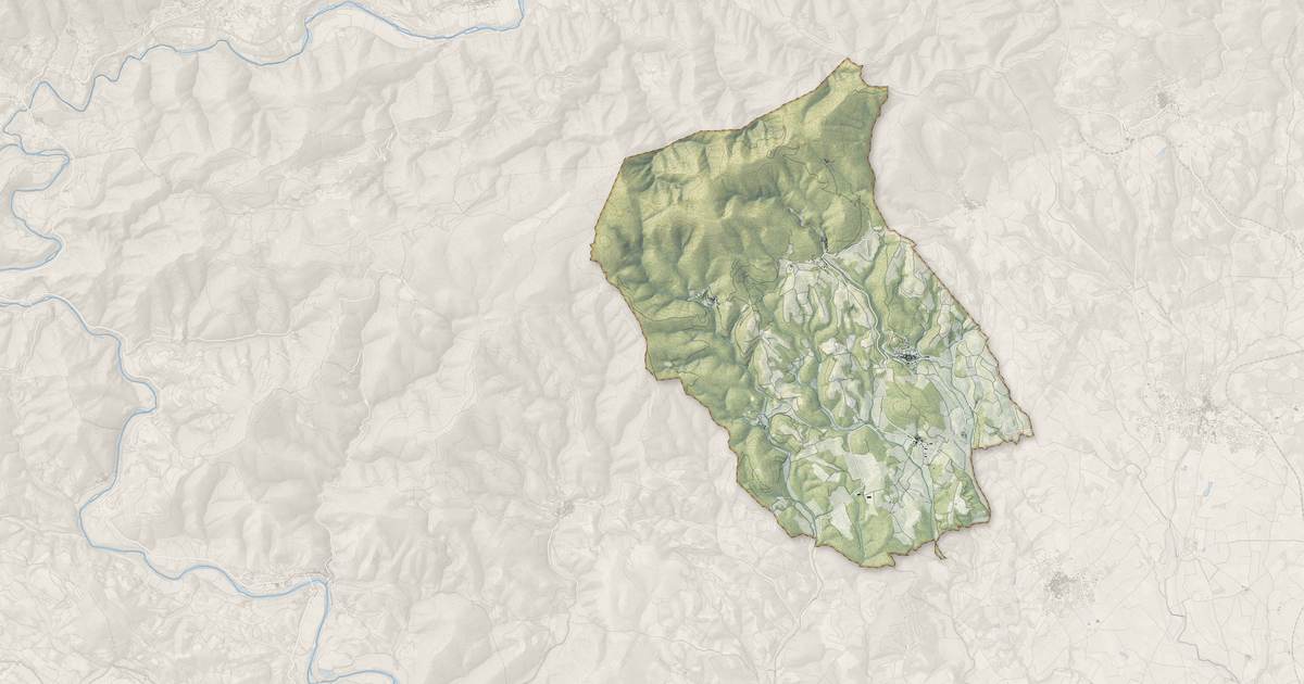 Portrait cartographique de Cabrerolles : relief, eau, forêts, bâti et voies, calculés à partir des données de l'IGN