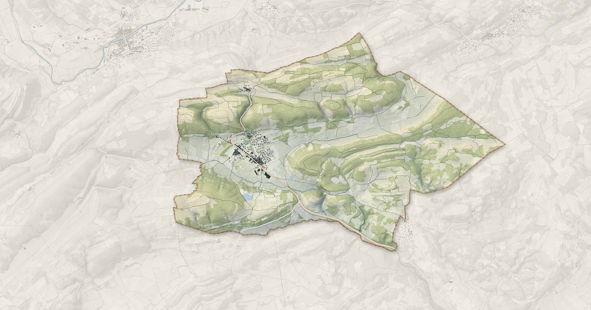 Portrait cartographique de Cébazan : relief, eau, forêts, bâti et voies, calculés à partir des données de l'IGN