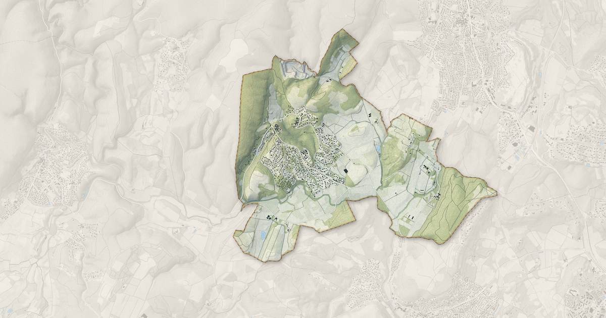 Portrait cartographique de Combaillaux : relief, eau, forêts, bâti et voies, calculés à partir des données de l'IGN