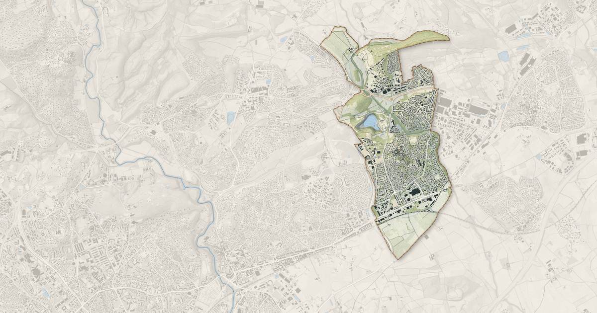 Portrait cartographique de Le Crès : relief, eau, forêts, bâti et voies, calculés à partir des données de l'IGN
