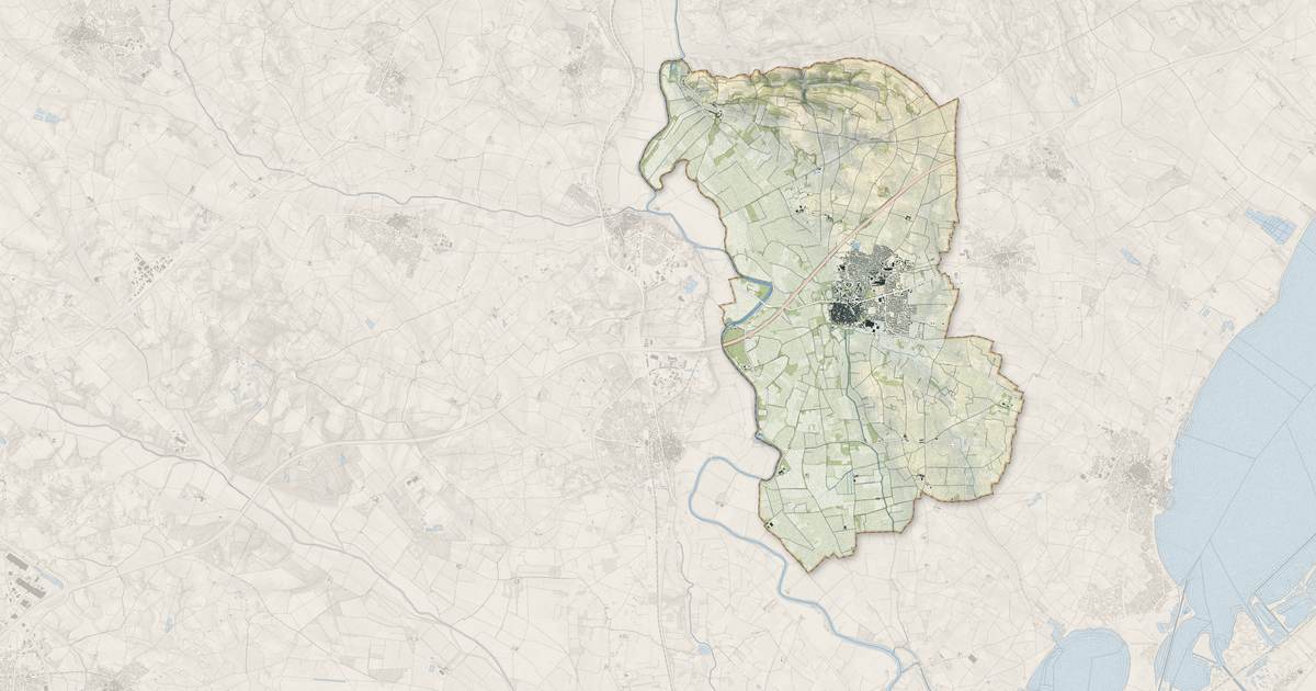 Portrait cartographique de Florensac : relief, eau, forêts, bâti et voies, calculés à partir des données de l'IGN