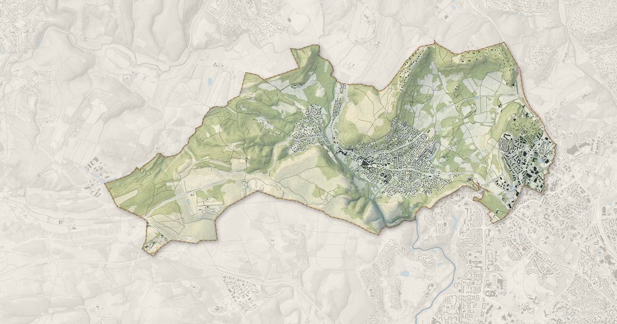 Portrait cartographique de Grabels : relief, eau, forêts, bâti et voies, calculés à partir des données de l'IGN