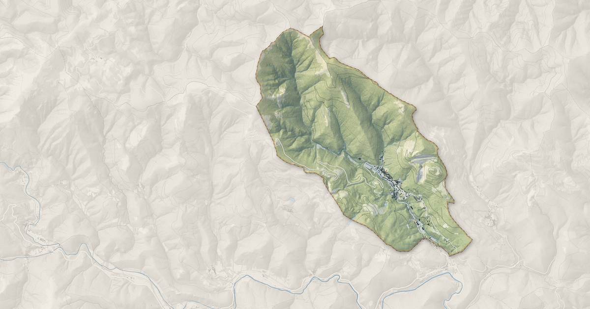 Portrait cartographique de Graissessac : relief, eau, forêts, bâti et voies, calculés à partir des données de l'IGN