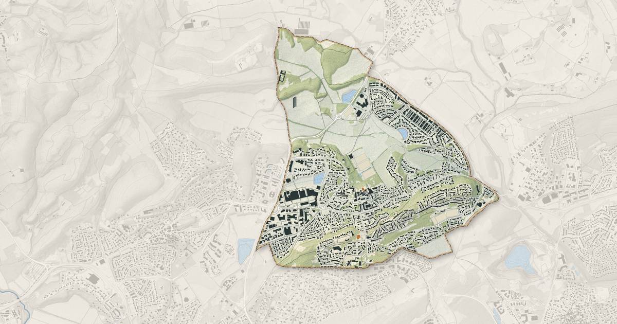 Portrait cartographique de Jacou : relief, eau, forêts, bâti et voies, calculés à partir des données de l'IGN