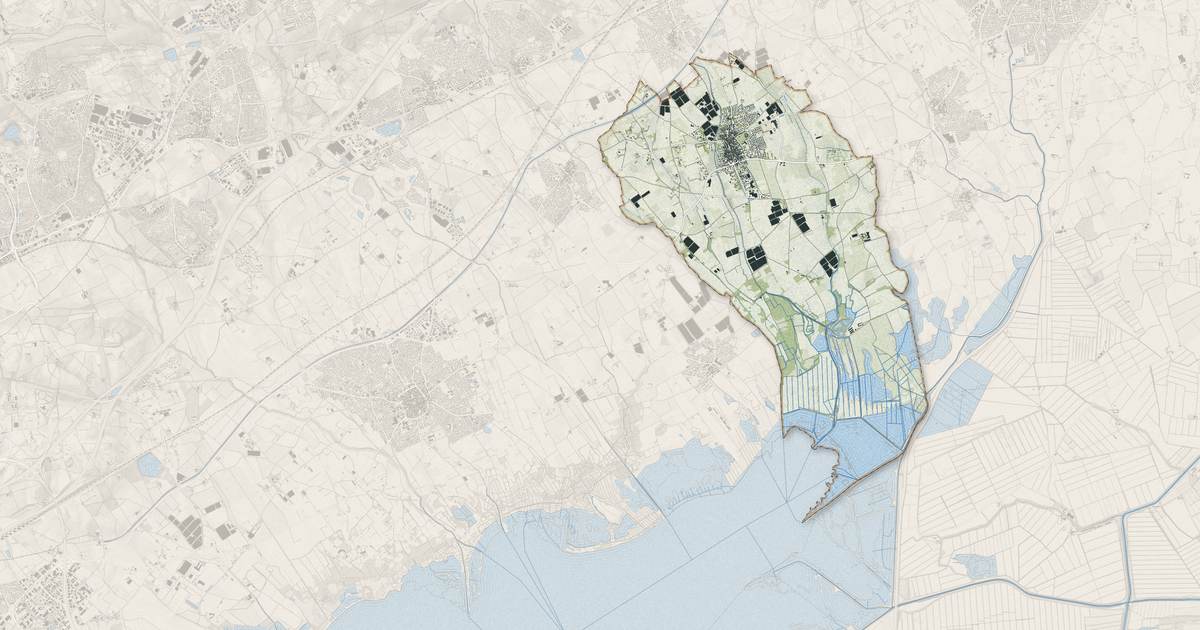 Portrait cartographique de Lansargues : relief, eau, forêts, bâti et voies, calculés à partir des données de l'IGN