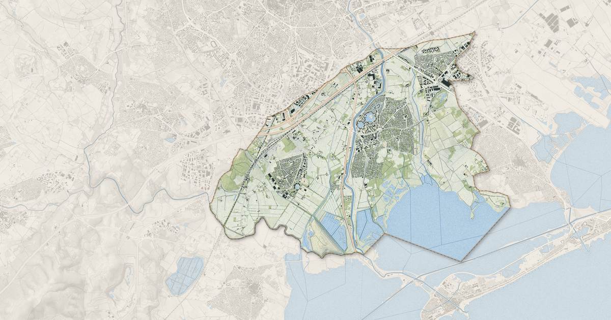 Portrait cartographique de Lattes : relief, eau, forêts, bâti et voies, calculés à partir des données de l'IGN