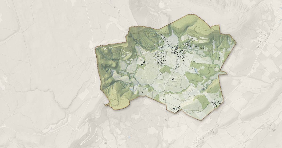 Portrait cartographique de Lauret : relief, eau, forêts, bâti et voies, calculés à partir des données de l'IGN