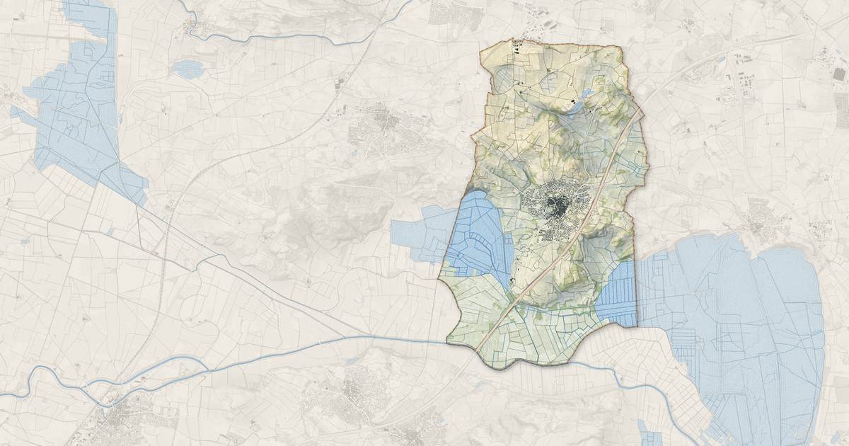 Portrait cartographique de Lespignan : relief, eau, forêts, bâti et voies, calculés à partir des données de l'IGN