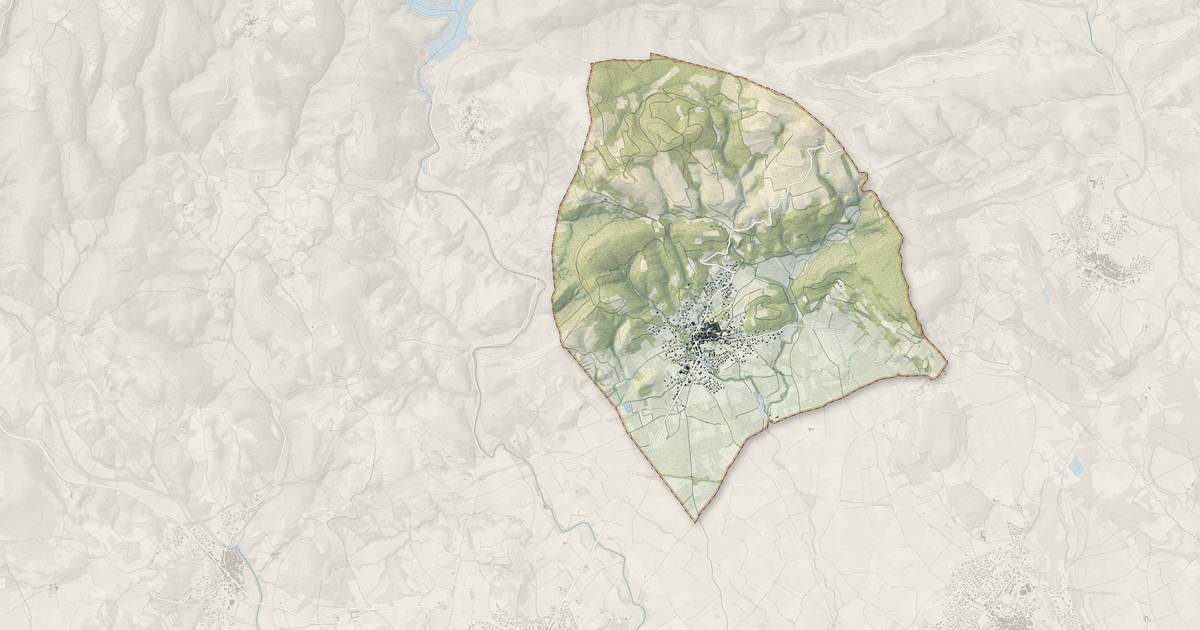 Portrait cartographique de Neffiès : relief, eau, forêts, bâti et voies, calculés à partir des données de l'IGN