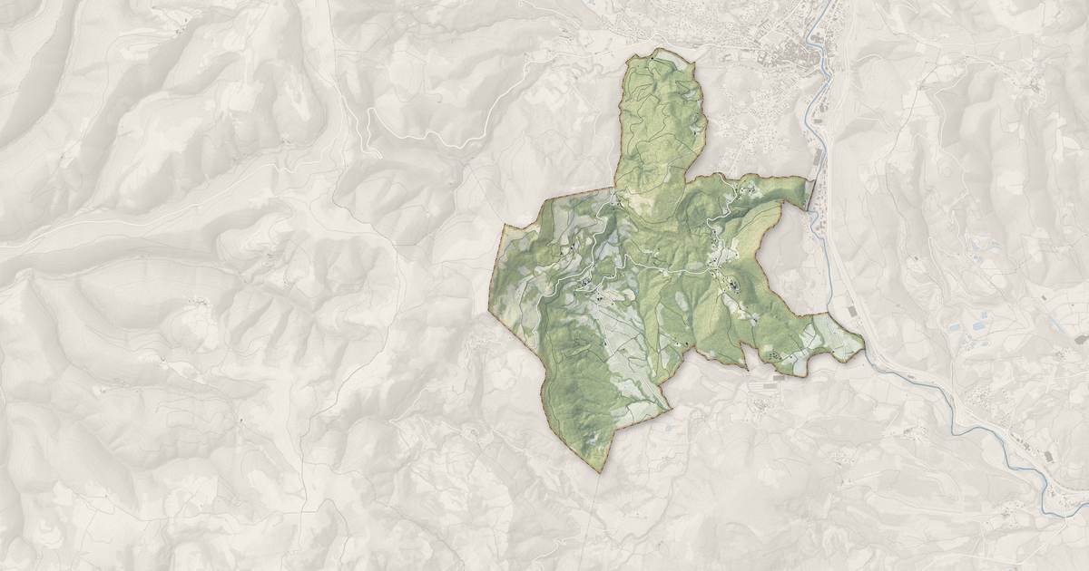 Portrait cartographique de Olmet-et-Villecun : relief, eau, forêts, bâti et voies, calculés à partir des données de l'IGN