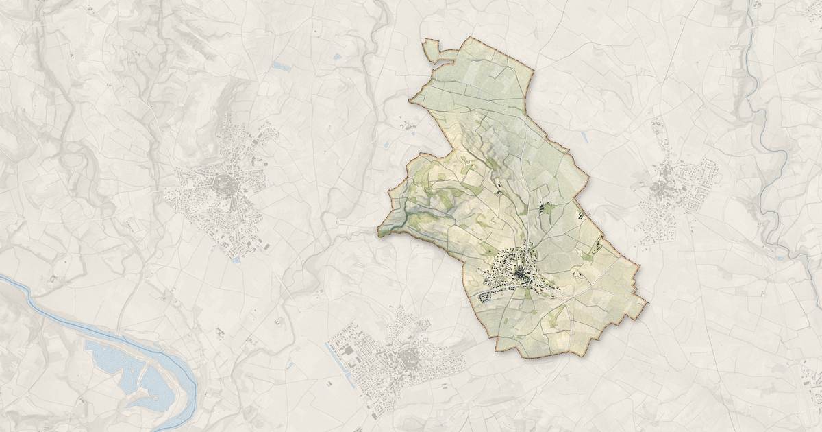 Portrait cartographique de Pailhès : relief, eau, forêts, bâti et voies, calculés à partir des données de l'IGN