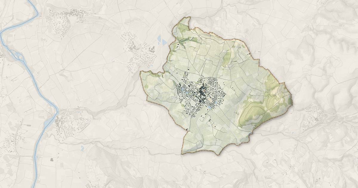 Portrait cartographique de Plaissan : relief, eau, forêts, bâti et voies, calculés à partir des données de l'IGN
