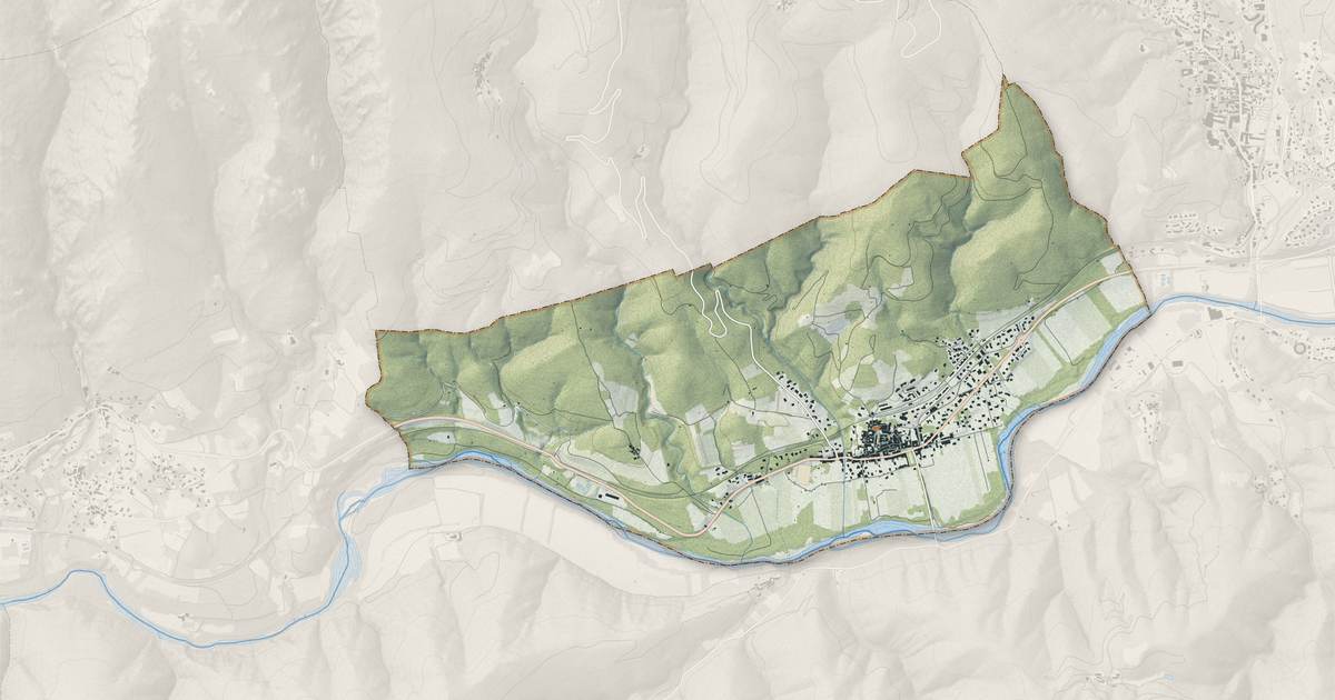 Portrait cartographique de Le Poujol-sur-Orb : relief, eau, forêts, bâti et voies, calculés à partir des données de l'IGN