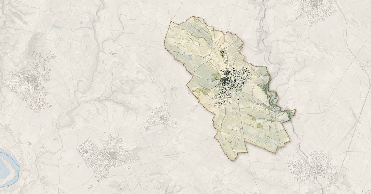 Portrait cartographique de Puimisson : relief, eau, forêts, bâti et voies, calculés à partir des données de l'IGN