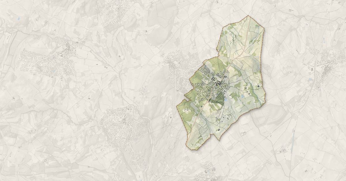 Portrait cartographique de Restinclières : relief, eau, forêts, bâti et voies, calculés à partir des données de l'IGN