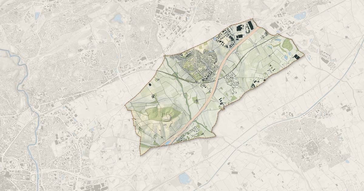 Portrait cartographique de Saint-Aunès : relief, eau, forêts, bâti et voies, calculés à partir des données de l'IGN