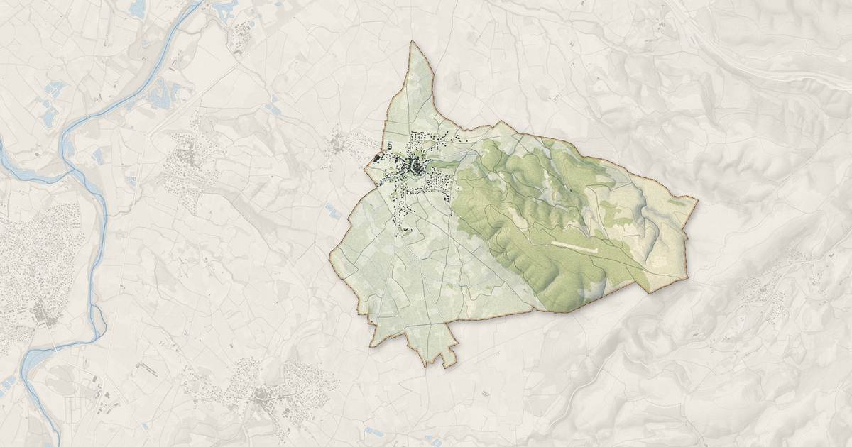Portrait cartographique de Saint-Bauzille-de-la-Sylve : relief, eau, forêts, bâti et voies, calculés à partir des données de l'IGN