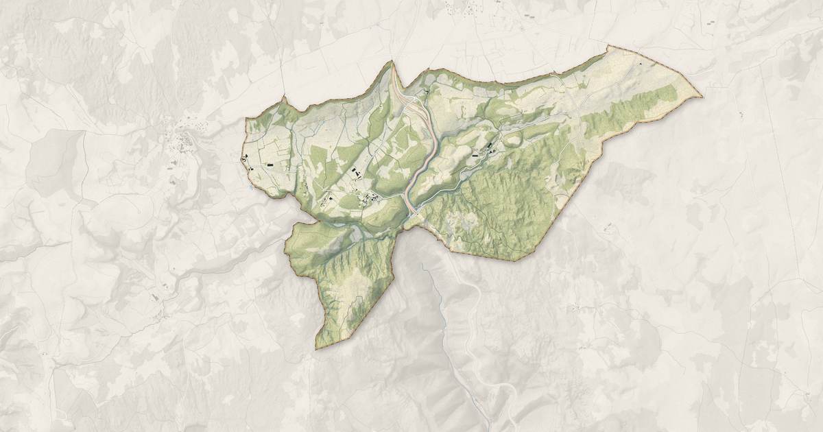 Portrait cartographique de Saint-Félix-de-l'Héras : relief, eau, forêts, bâti et voies, calculés à partir des données de l'IGN