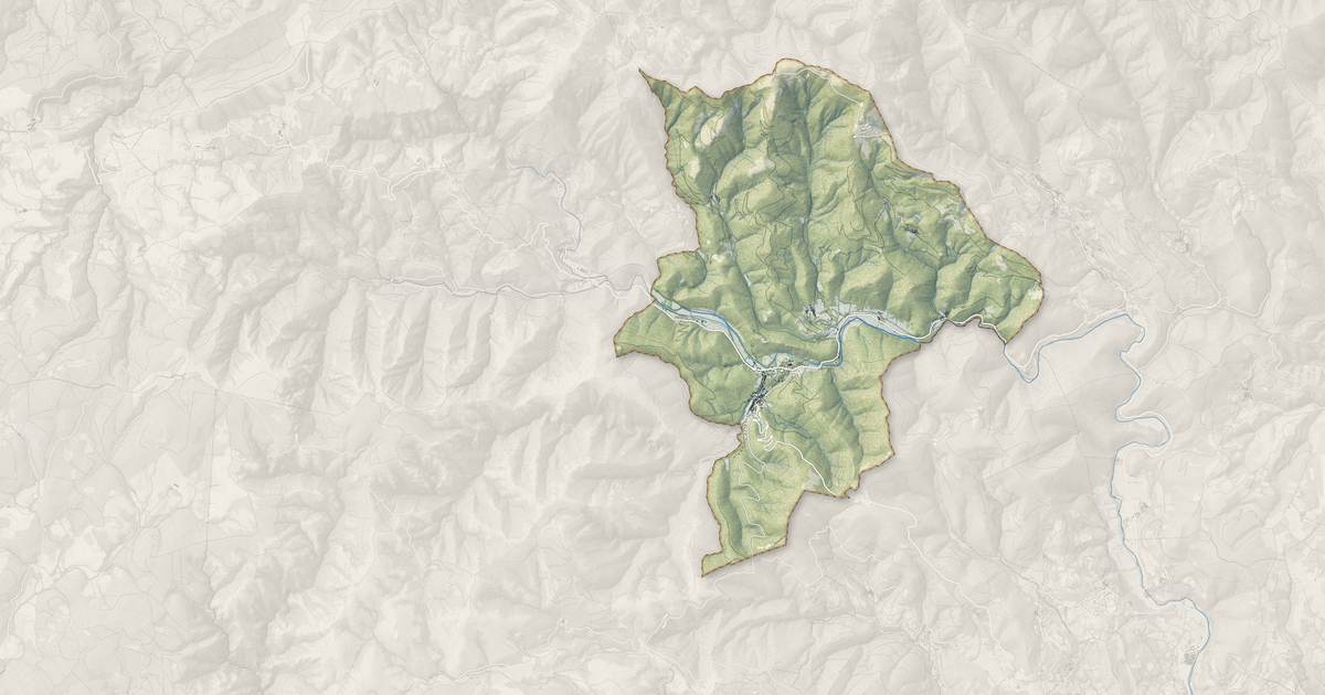 Portrait cartographique de Saint-Gervais-sur-Mare : relief, eau, forêts, bâti et voies, calculés à partir des données de l'IGN