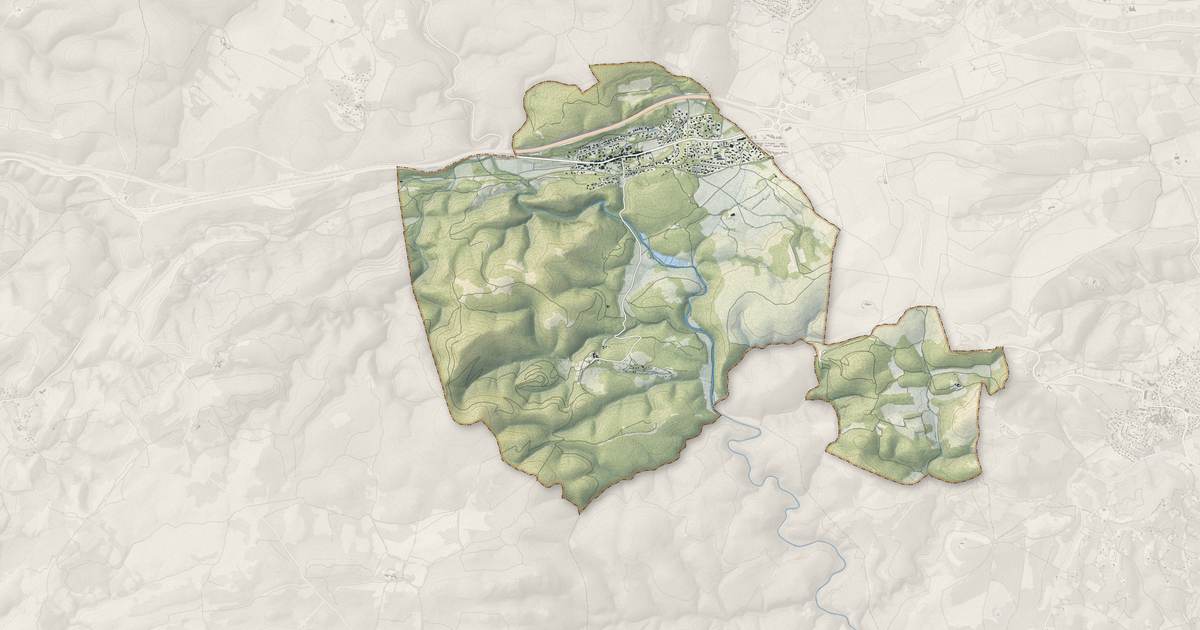 Portrait cartographique de Saint-Paul-et-Valmalle : relief, eau, forêts, bâti et voies, calculés à partir des données de l'IGN