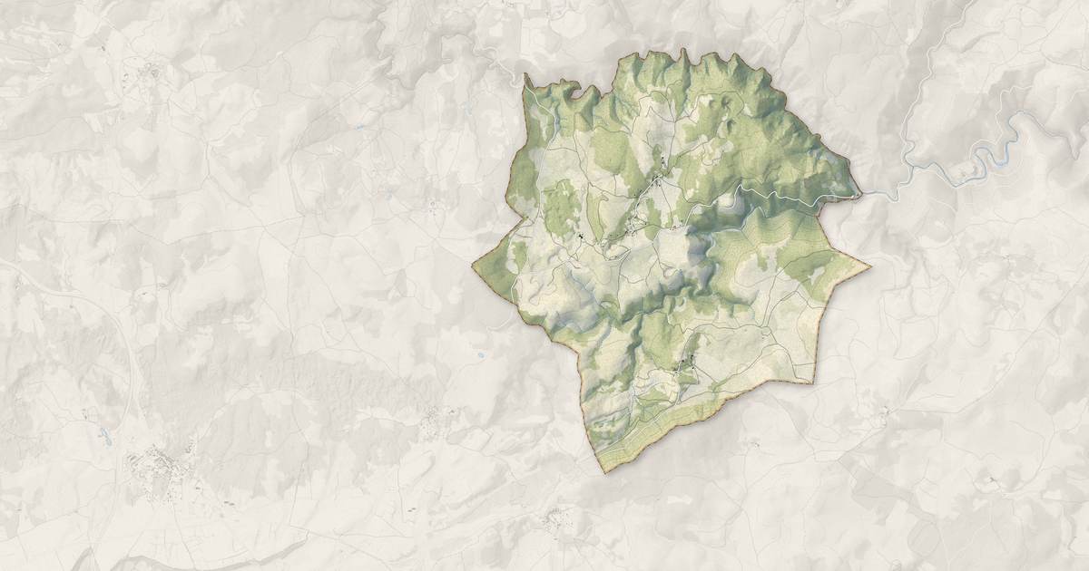 Portrait cartographique de Sorbs : relief, eau, forêts, bâti et voies, calculés à partir des données de l'IGN