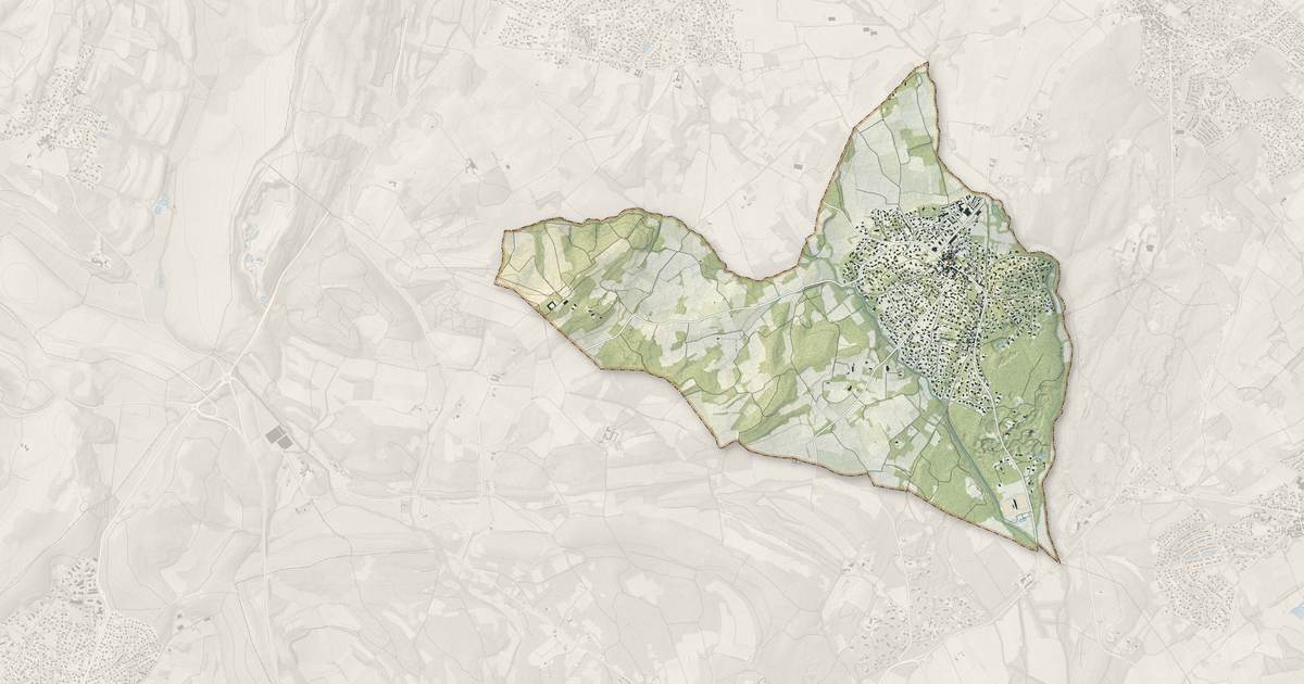 Portrait cartographique de Sussargues : relief, eau, forêts, bâti et voies, calculés à partir des données de l'IGN