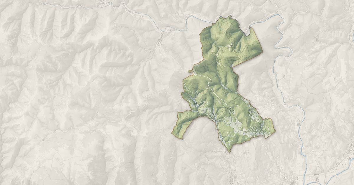 Portrait cartographique de Taussac-la-Billière : relief, eau, forêts, bâti et voies, calculés à partir des données de l'IGN