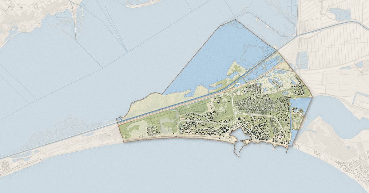 Portrait cartographique de La Grande-Motte : relief, eau, forêts, bâti et voies, calculés à partir des données de l'IGN