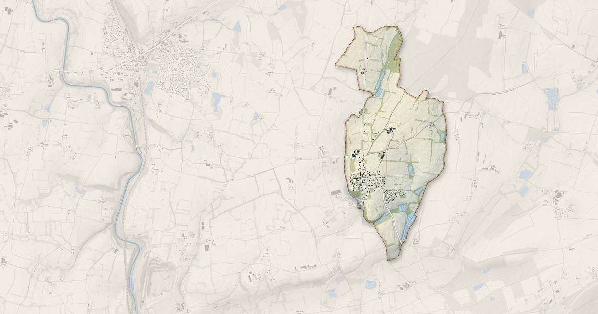 Portrait cartographique de Aubigné : relief, eau, forêts, bâti et voies, calculés à partir des données de l'IGN