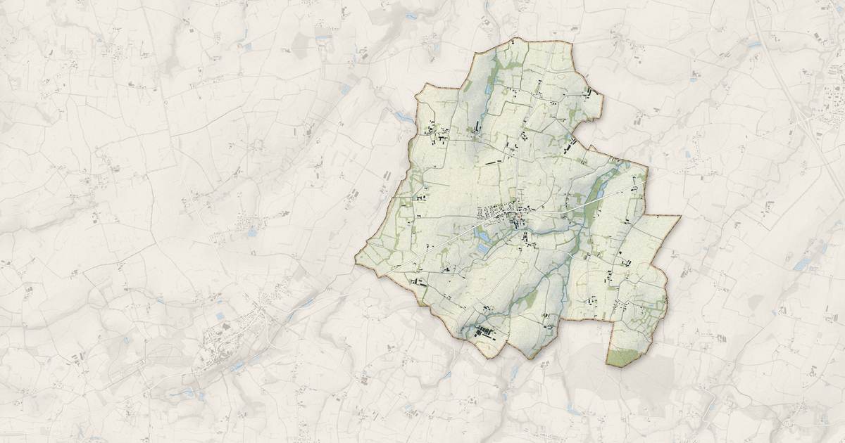 Portrait cartographique de La Baussaine : relief, eau, forêts, bâti et voies, calculés à partir des données de l'IGN