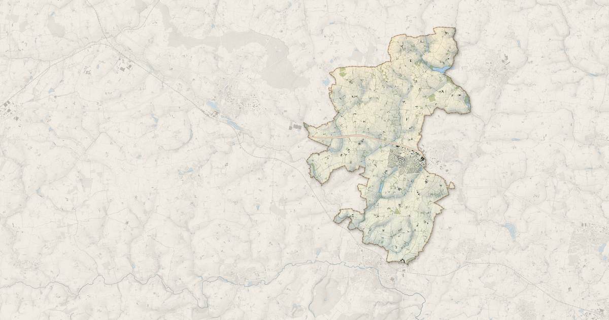 Portrait cartographique de Bédée : relief, eau, forêts, bâti et voies, calculés à partir des données de l'IGN