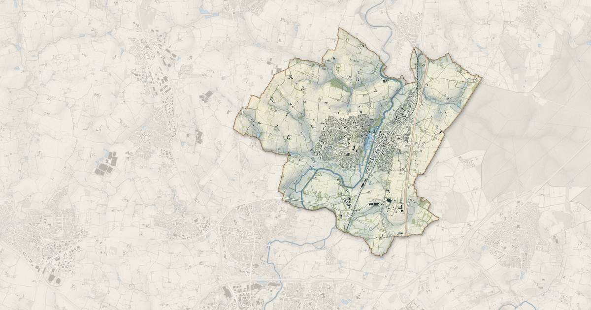 Portrait cartographique de Betton : relief, eau, forêts, bâti et voies, calculés à partir des données de l'IGN