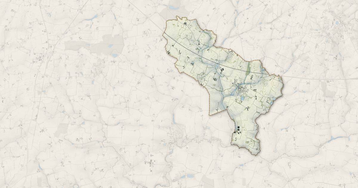 Portrait cartographique de Brielles : relief, eau, forêts, bâti et voies, calculés à partir des données de l'IGN