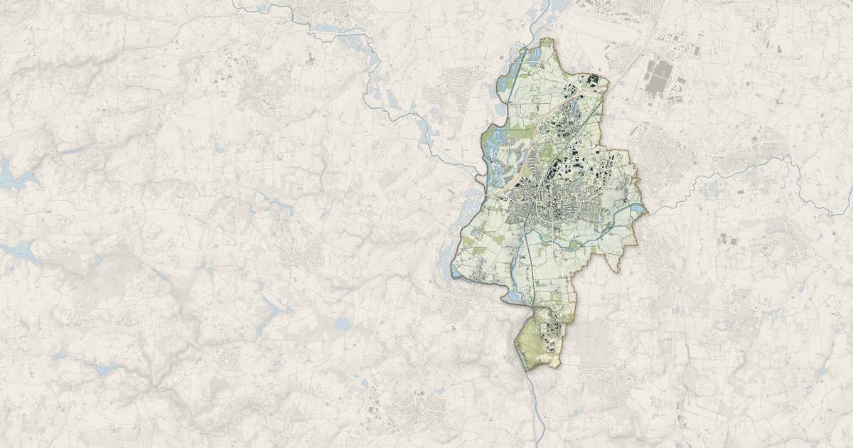 Portrait cartographique de Bruz : relief, eau, forêts, bâti et voies, calculés à partir des données de l'IGN