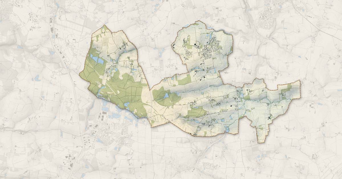 Portrait cartographique de Chanteloup : relief, eau, forêts, bâti et voies, calculés à partir des données de l'IGN