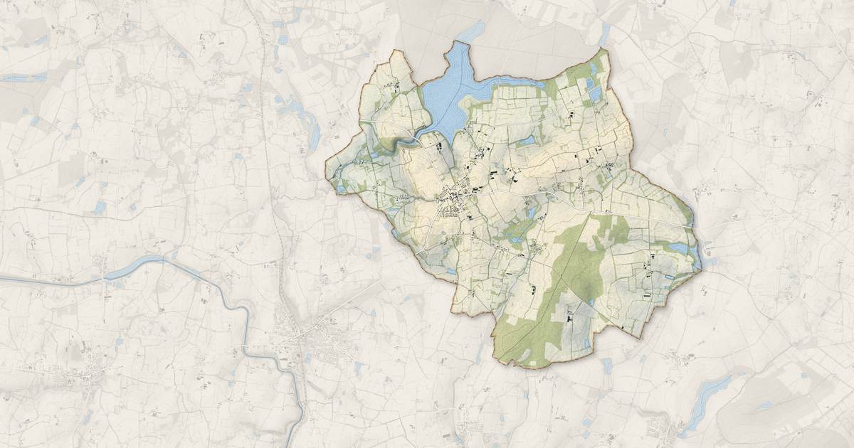 Portrait cartographique de Feins : relief, eau, forêts, bâti et voies, calculés à partir des données de l'IGN