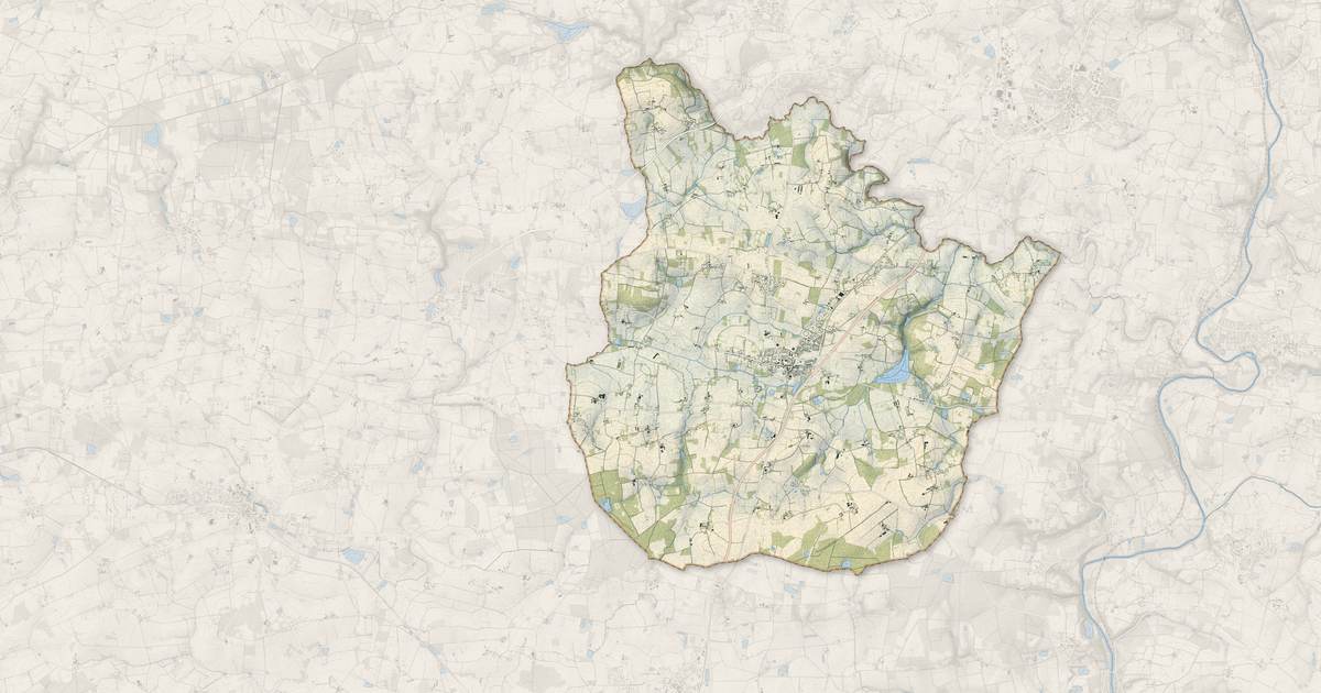 Portrait cartographique de Guignen : relief, eau, forêts, bâti et voies, calculés à partir des données de l'IGN