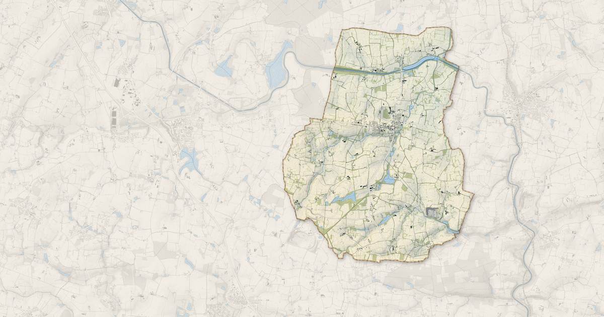 Portrait cartographique de Guipel : relief, eau, forêts, bâti et voies, calculés à partir des données de l'IGN