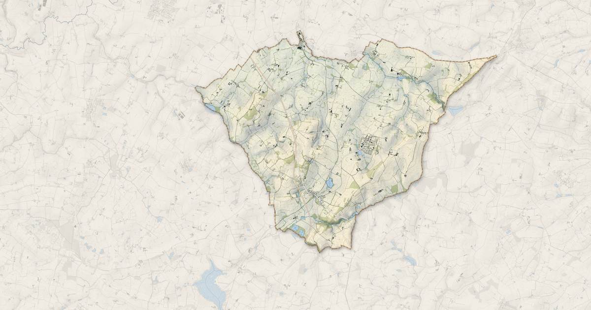 Portrait cartographique de Luitré-Dompierre : relief, eau, forêts, bâti et voies, calculés à partir des données de l'IGN