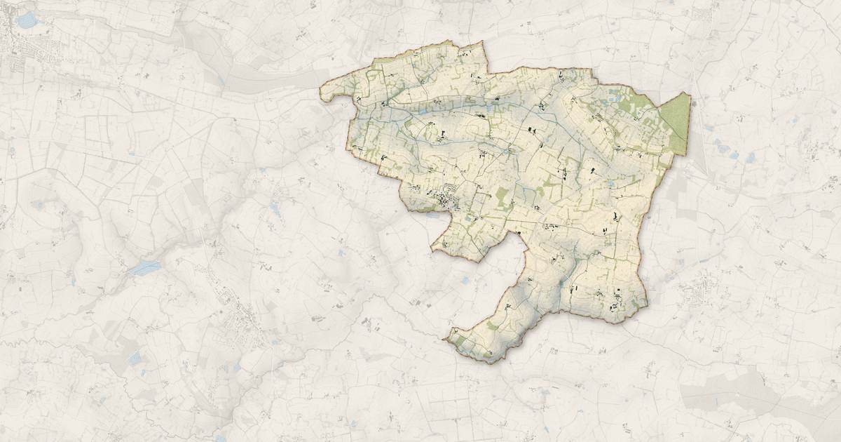 Portrait cartographique de Mecé : relief, eau, forêts, bâti et voies, calculés à partir des données de l'IGN