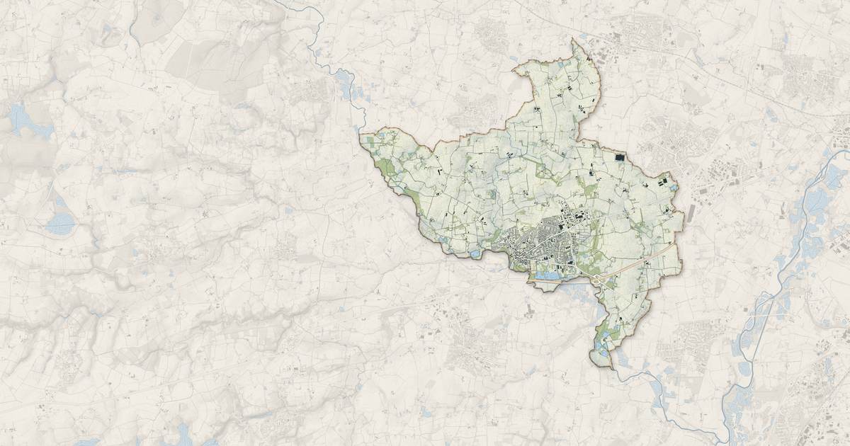 Portrait cartographique de Mordelles : relief, eau, forêts, bâti et voies, calculés à partir des données de l'IGN