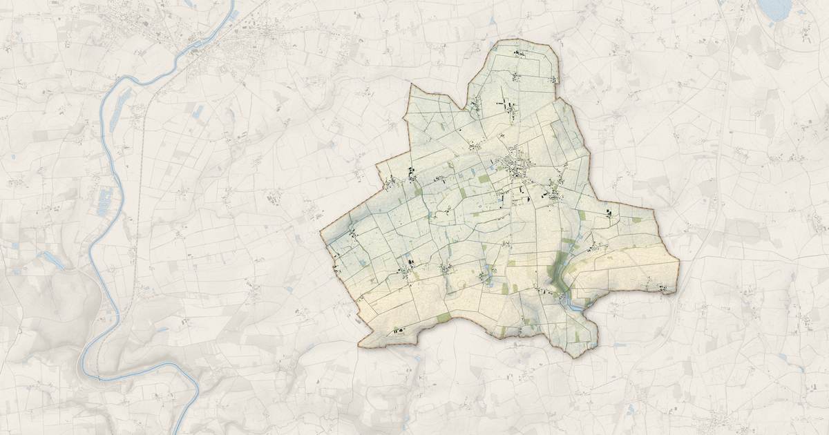 Portrait cartographique de La Noë-Blanche : relief, eau, forêts, bâti et voies, calculés à partir des données de l'IGN