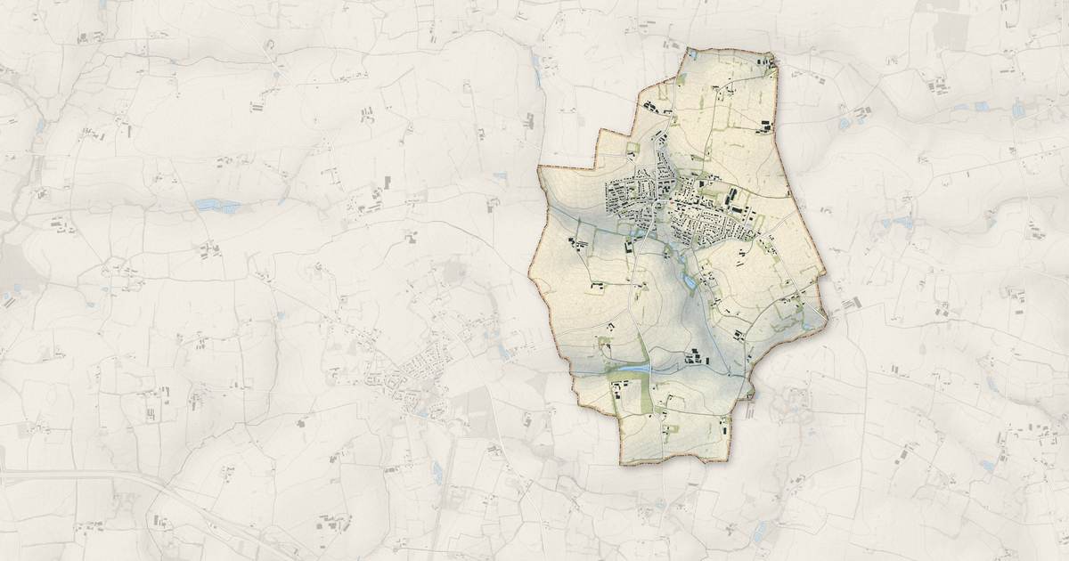 Portrait cartographique de Parthenay-de-Bretagne : relief, eau, forêts, bâti et voies, calculés à partir des données de l'IGN