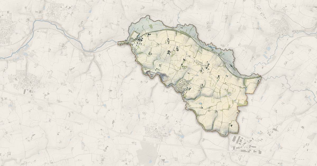 Portrait cartographique de Saint-Aubin-des-Landes : relief, eau, forêts, bâti et voies, calculés à partir des données de l'IGN