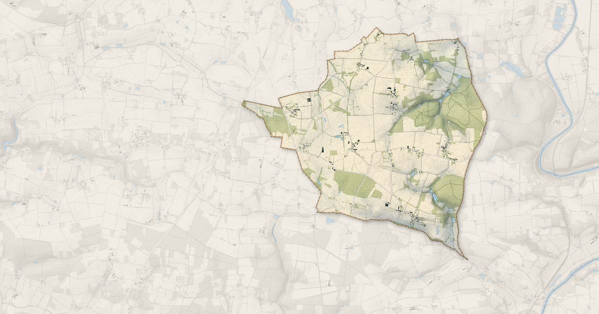 Portrait cartographique de Saint-Ganton : relief, eau, forêts, bâti et voies, calculés à partir des données de l'IGN