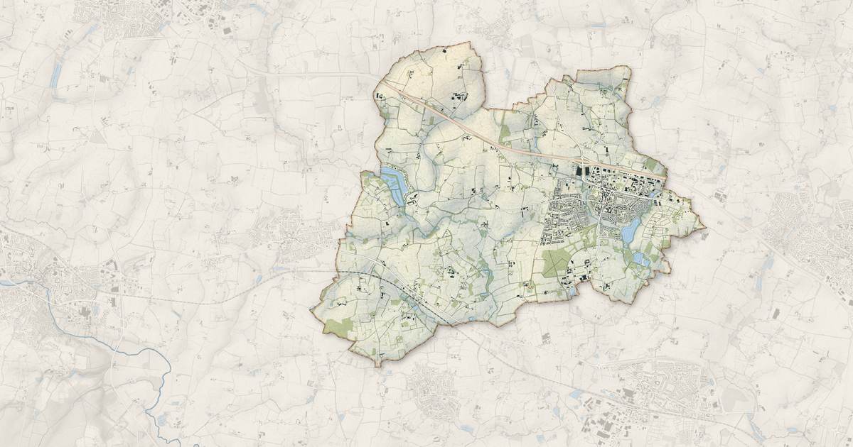 Portrait cartographique de Saint-Gilles : relief, eau, forêts, bâti et voies, calculés à partir des données de l'IGN