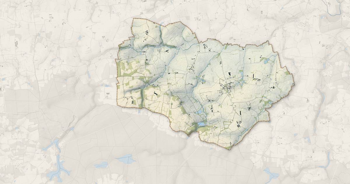 Portrait cartographique de Saint-Malon-sur-Mel : relief, eau, forêts, bâti et voies, calculés à partir des données de l'IGN