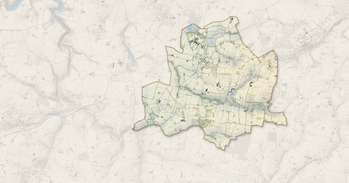 Portrait cartographique de Saint-Pern : relief, eau, forêts, bâti et voies, calculés à partir des données de l'IGN