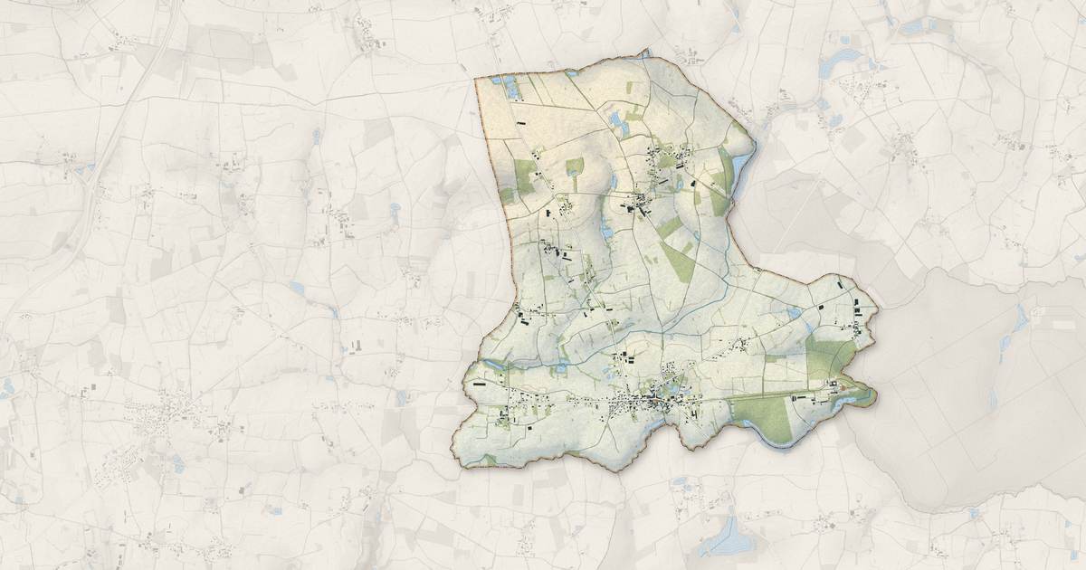 Portrait cartographique de Saint-Sulpice-des-Landes : relief, eau, forêts, bâti et voies, calculés à partir des données de l'IGN