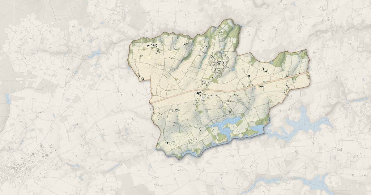 Portrait cartographique de Treffendel : relief, eau, forêts, bâti et voies, calculés à partir des données de l'IGN